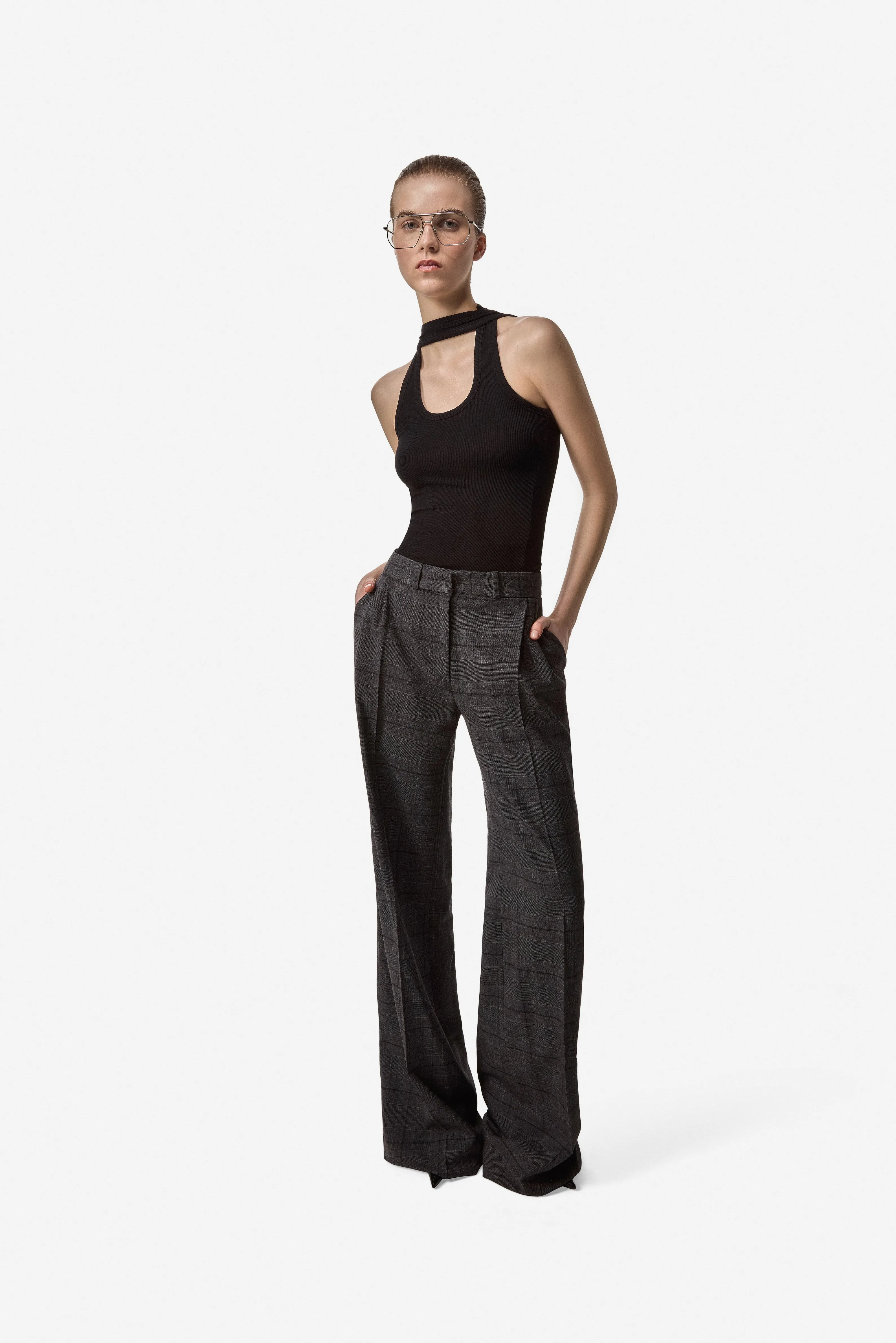 Wide Leg Tailored Trousers