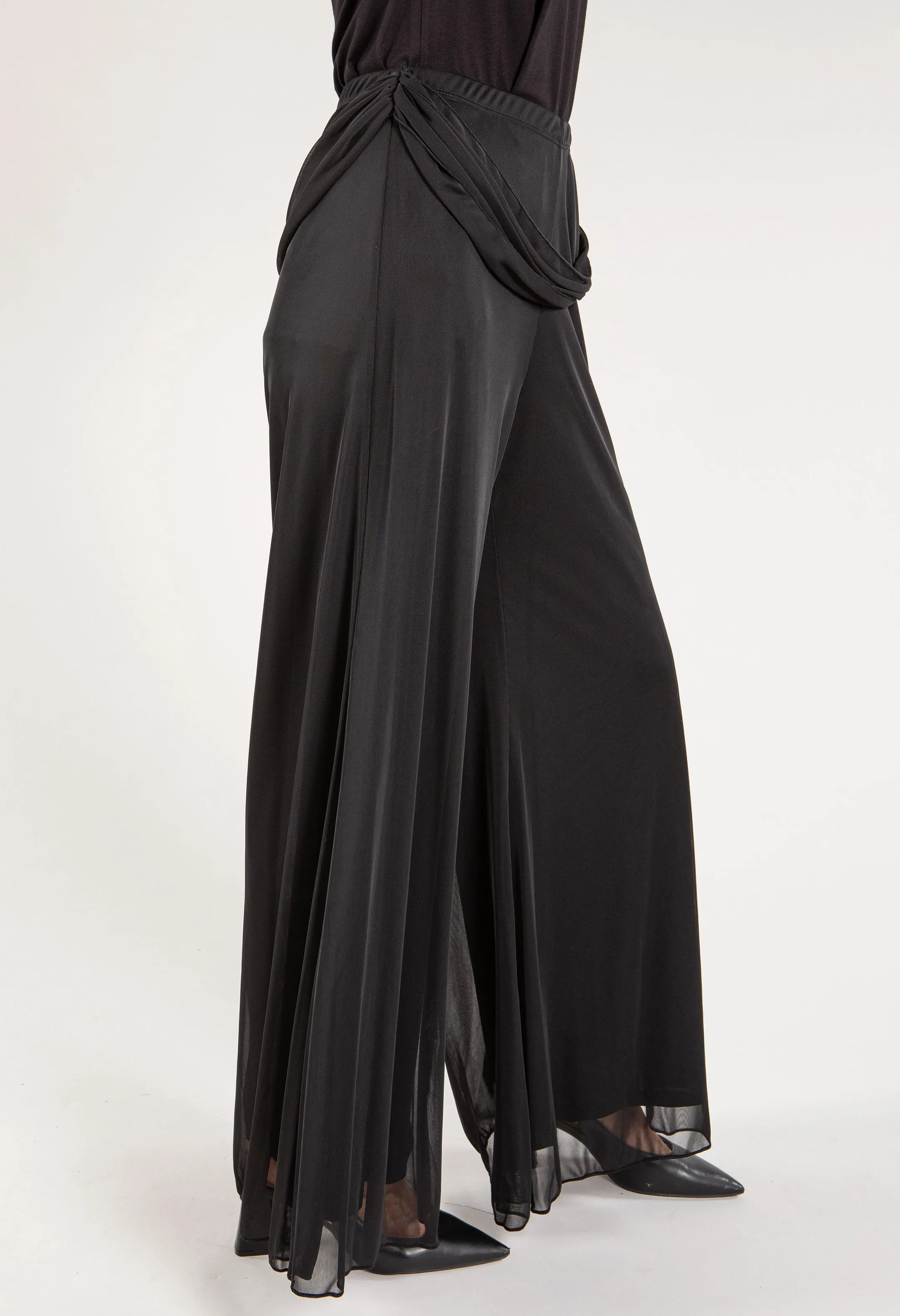 Wide Leg Waist Detail Trousers