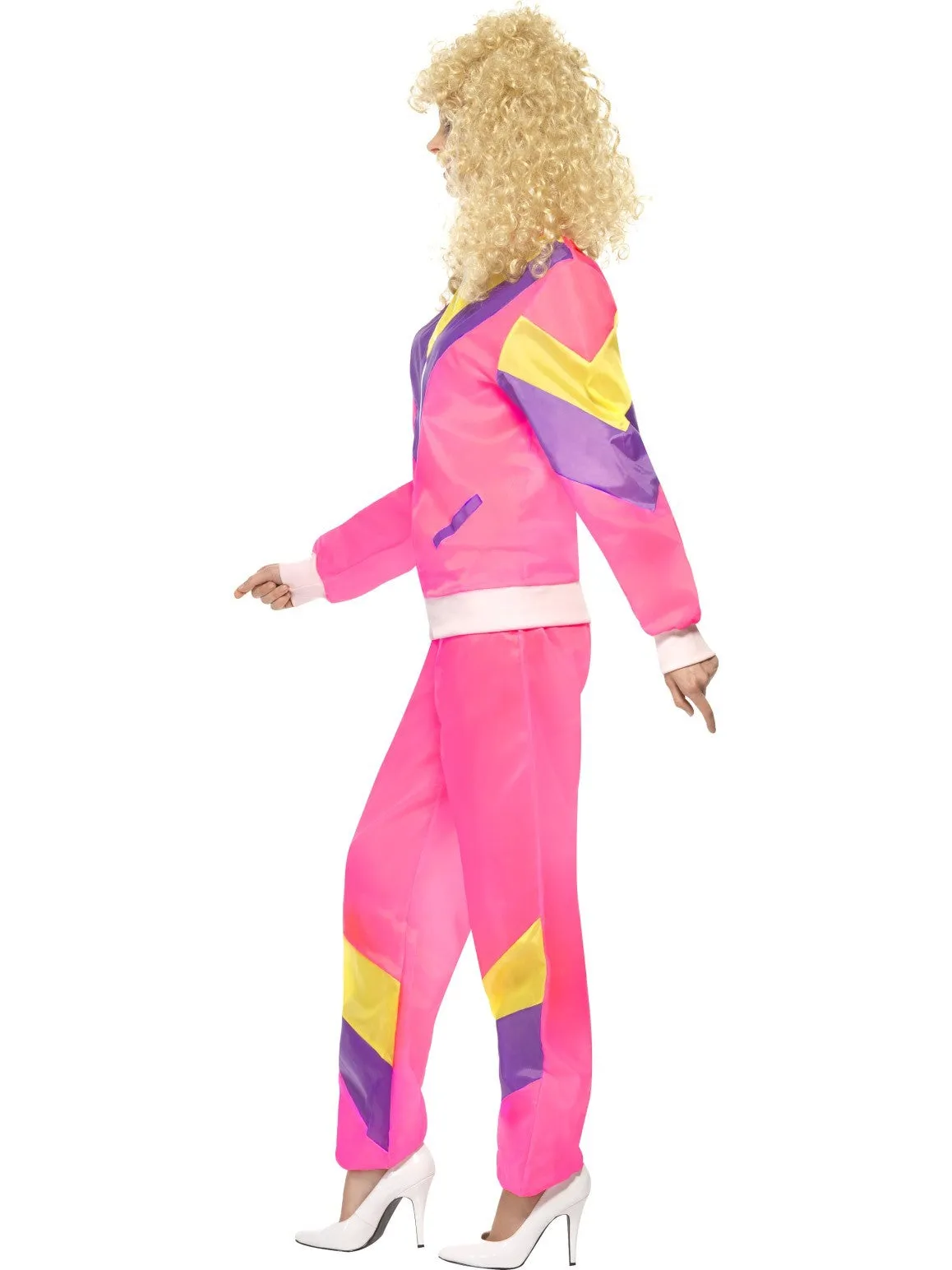 Women's Pink 80's Work Out Shell Suit