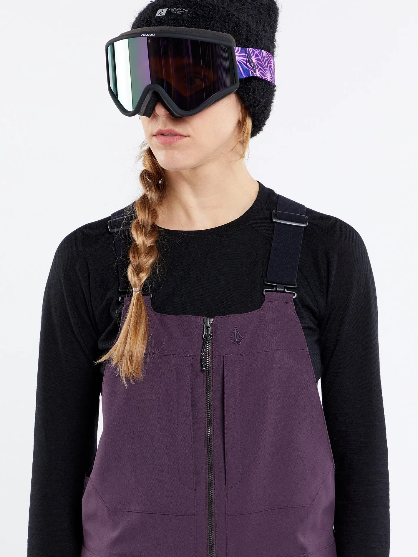 Womens Swift Bib Overalls - Blackberry