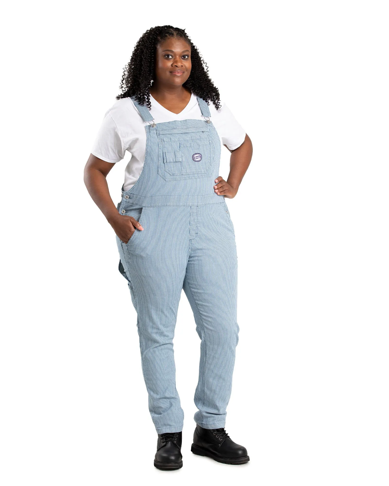 Women's Vintage Washed Flex Hickory Stripe Bib Overall