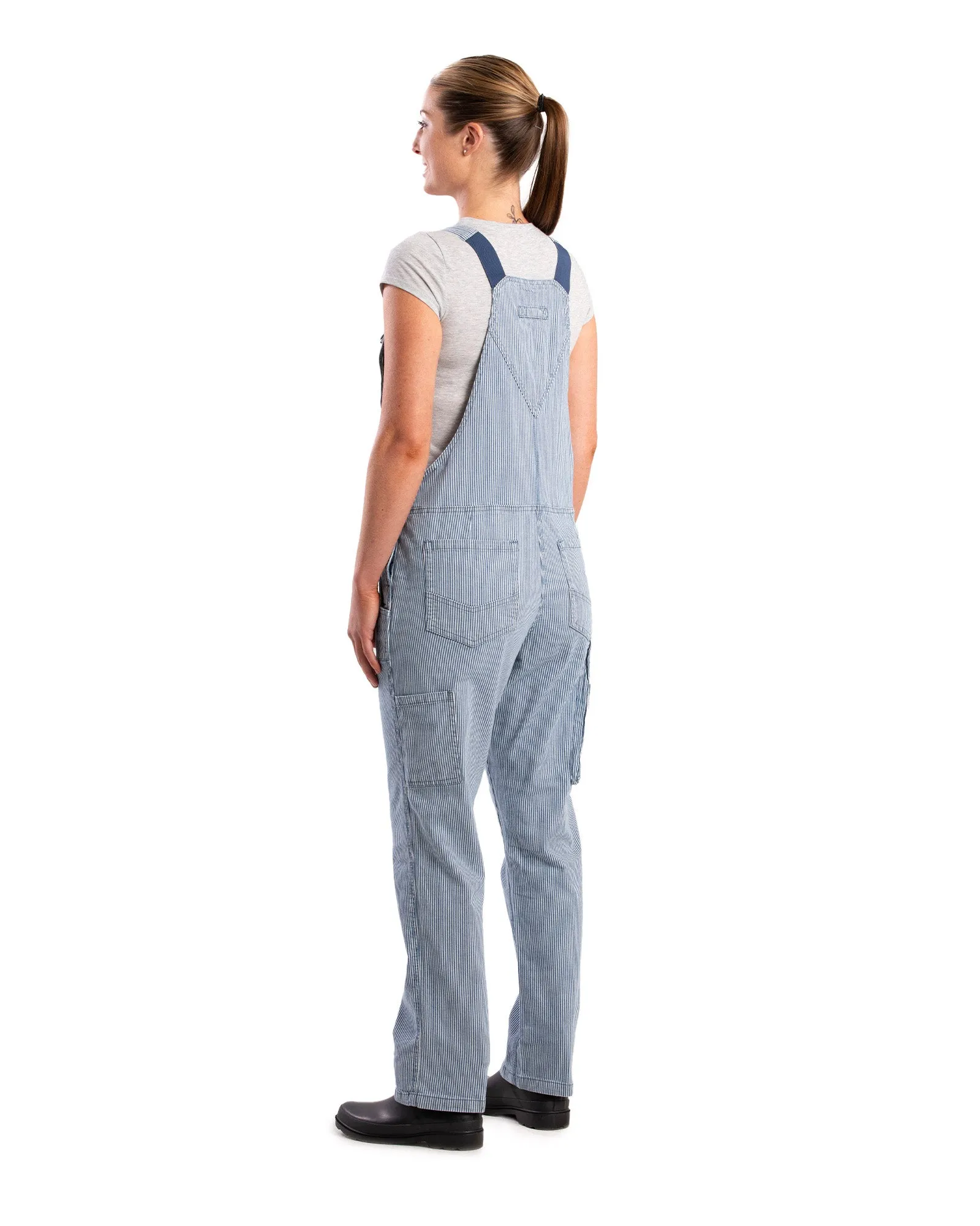 Women's Vintage Washed Flex Hickory Stripe Bib Overall