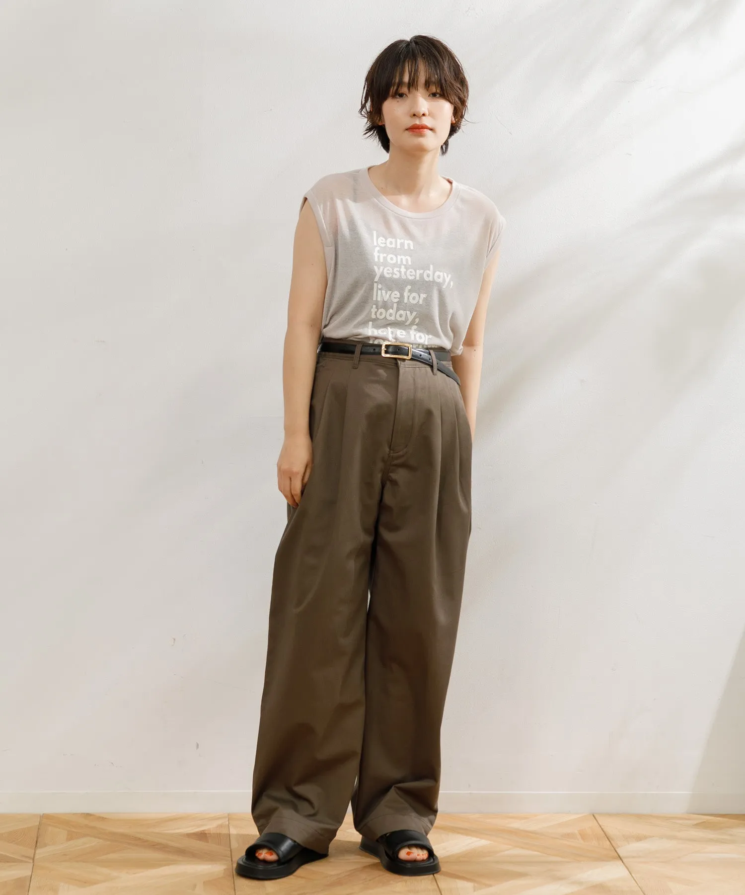 【WOMEN】upper hights 2TUCK WIDE CHINO PT