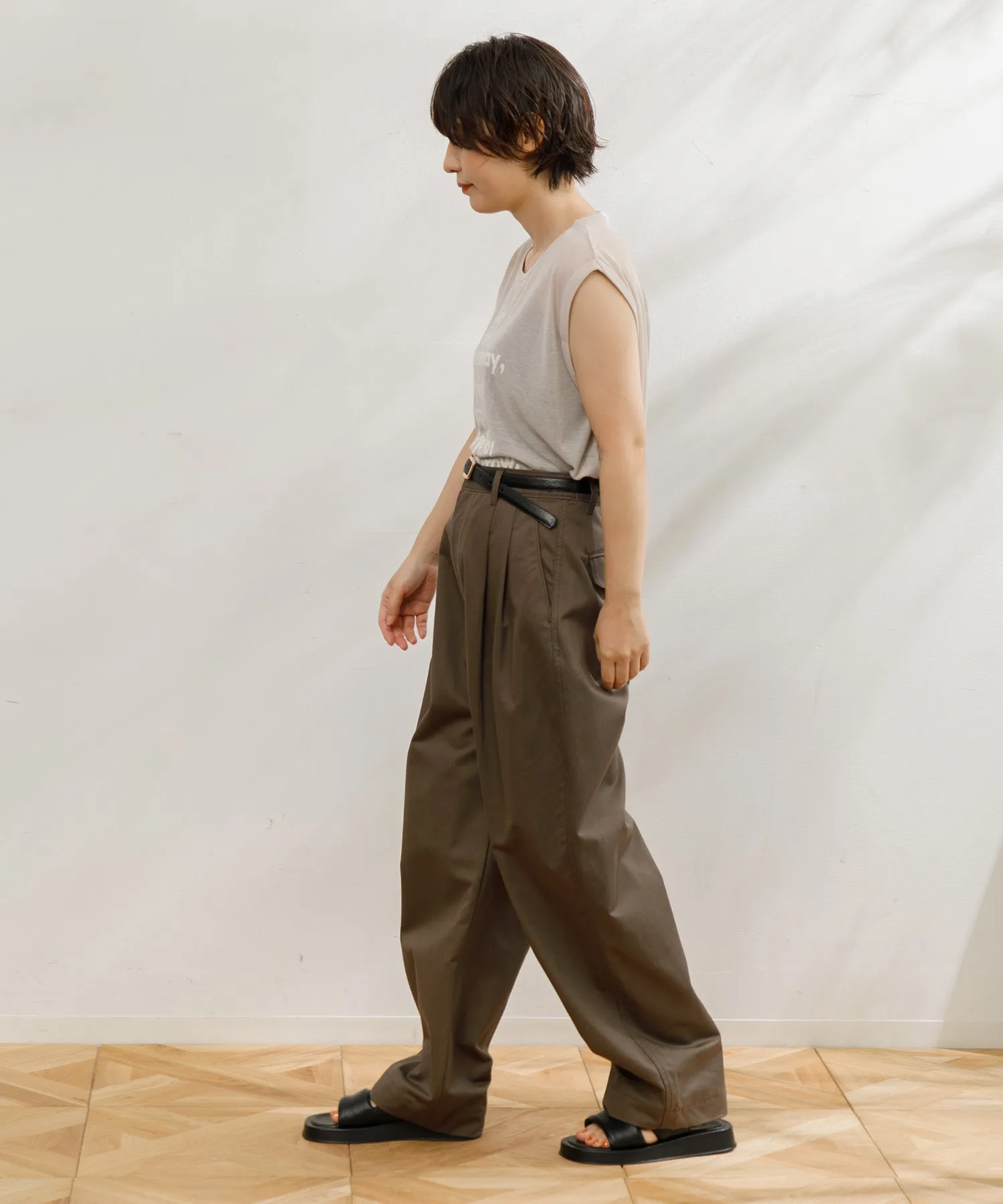 【WOMEN】upper hights 2TUCK WIDE CHINO PT