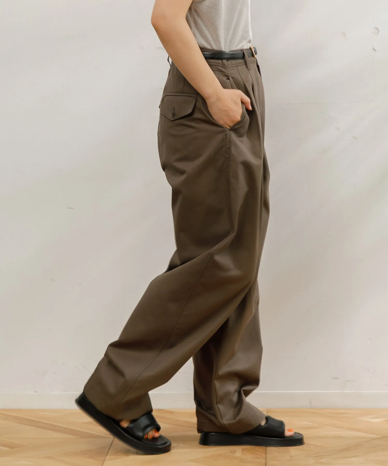 【WOMEN】upper hights 2TUCK WIDE CHINO PT