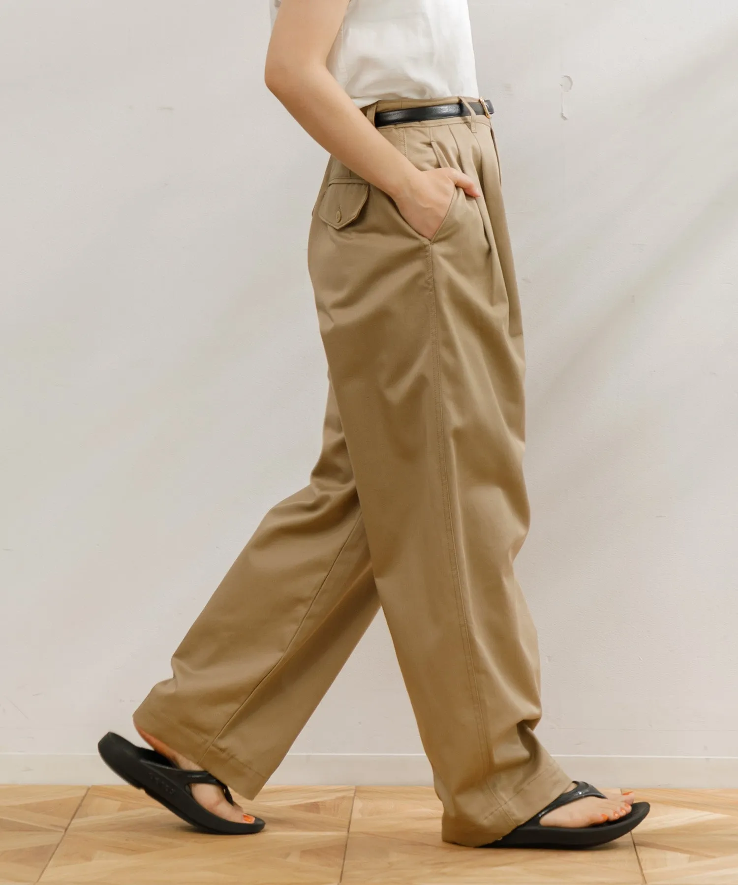 【WOMEN】upper hights 2TUCK WIDE CHINO PT