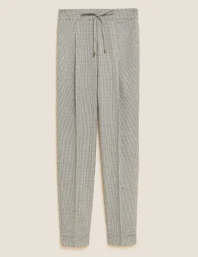 Woven Checked Tapered Ankle Grazer Trousers