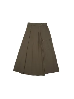 Wrap Front Cargo Maxi Skirt