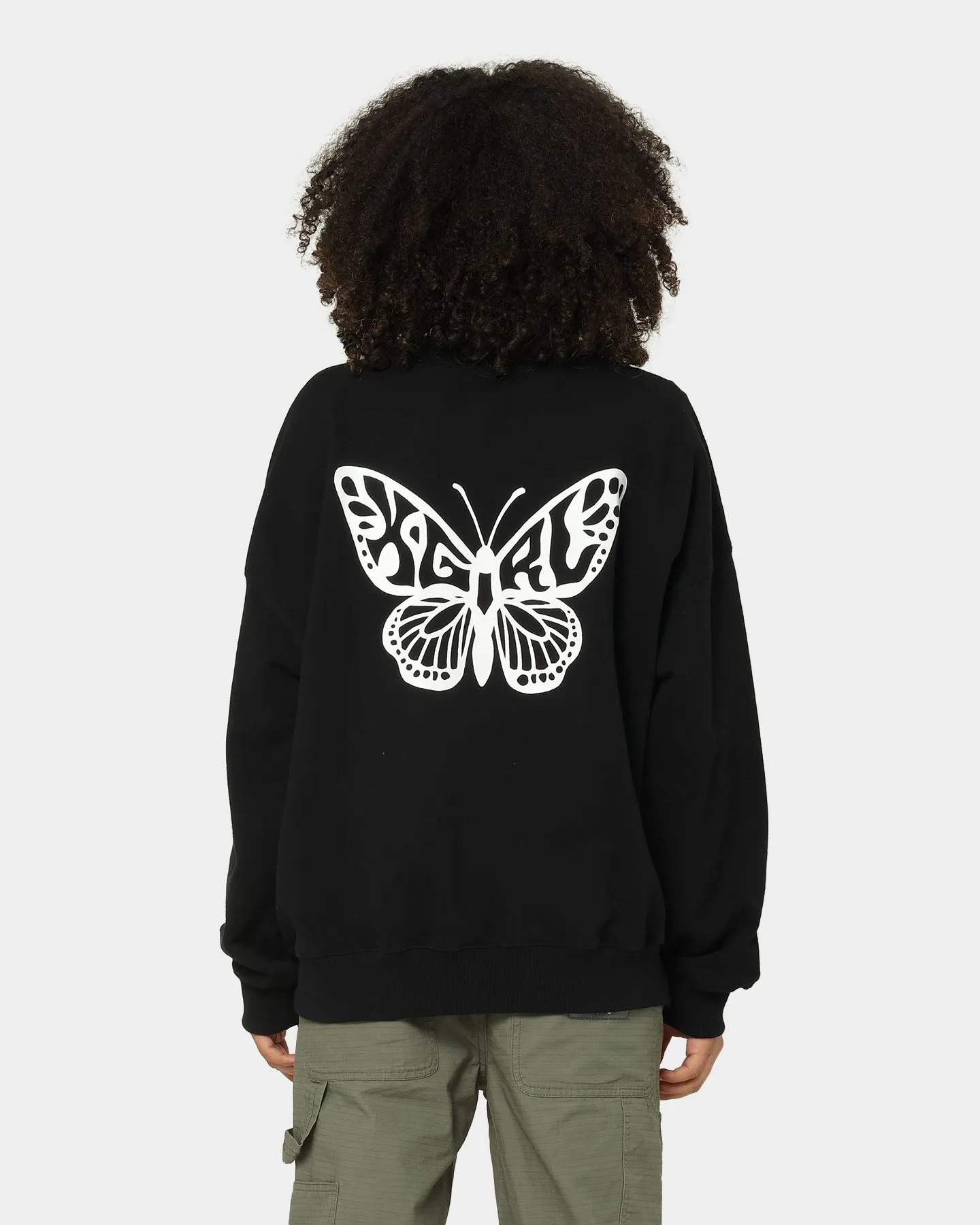 X-Girl Women's Butterfly Crewneck Black