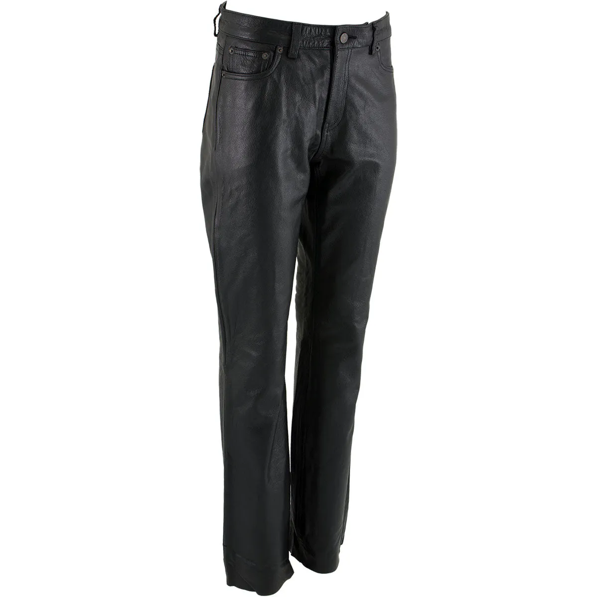 Xelement XS679 Women's 'Nubile' Classic Black Buffalo Leather Motorcycle Rider/Fashion Pants