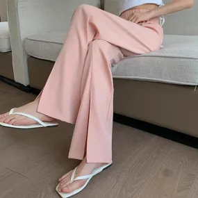 xiangtuibao Front Slit Pants for Women Spring and Summer Women's Clothing  New High Waist Straight Mop Suit Pants Draping Effect Trousers for Women