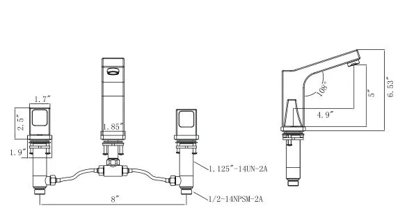 ZY1003-BB Legion Furniture Widespread Double Handle Bathroom Faucet with Drain Assembly